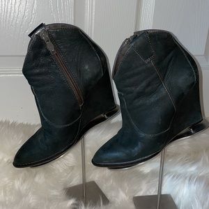 Ash Paradise leather upper wedges booties